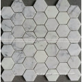 2017 China supplier Good price waterjet Hexagon White Carrara marble mosaic tile flor Kitchen wall decoration CH009